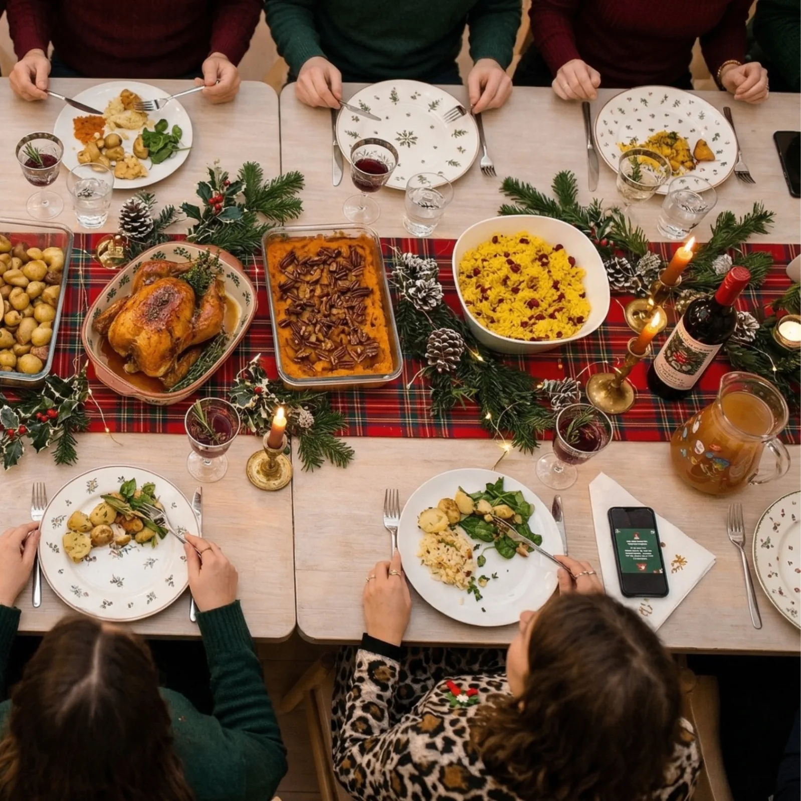 Table de Noël festive en entreprise