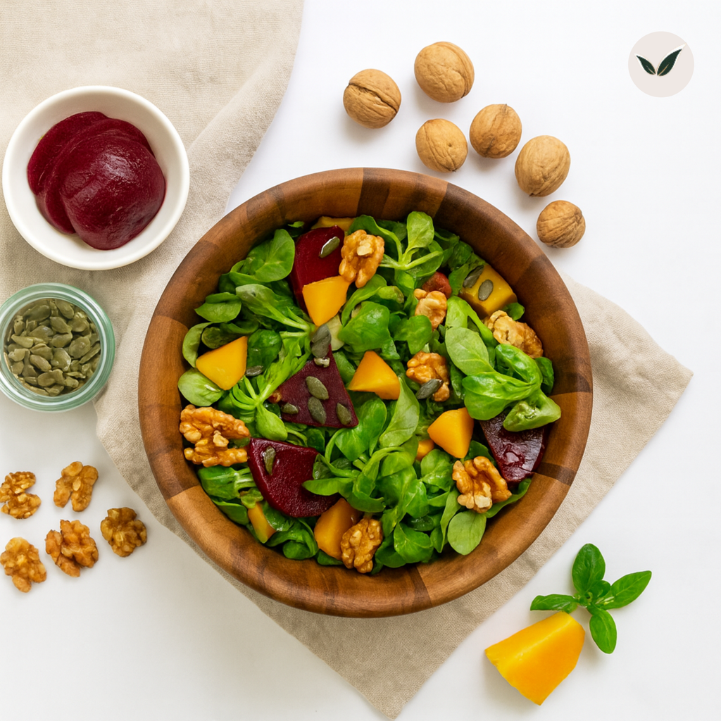 Salade d'automne au kaki