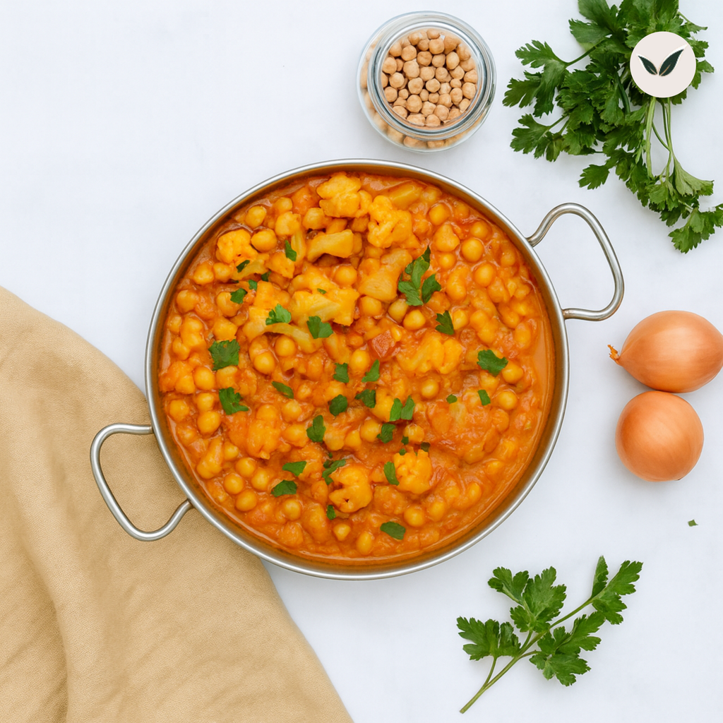 Curry de légumes aux pois chiches et riz parfumé