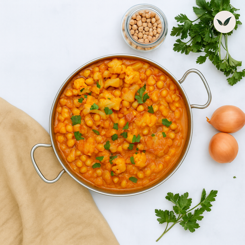 Curry de légumes aux pois chiches et riz parfumé