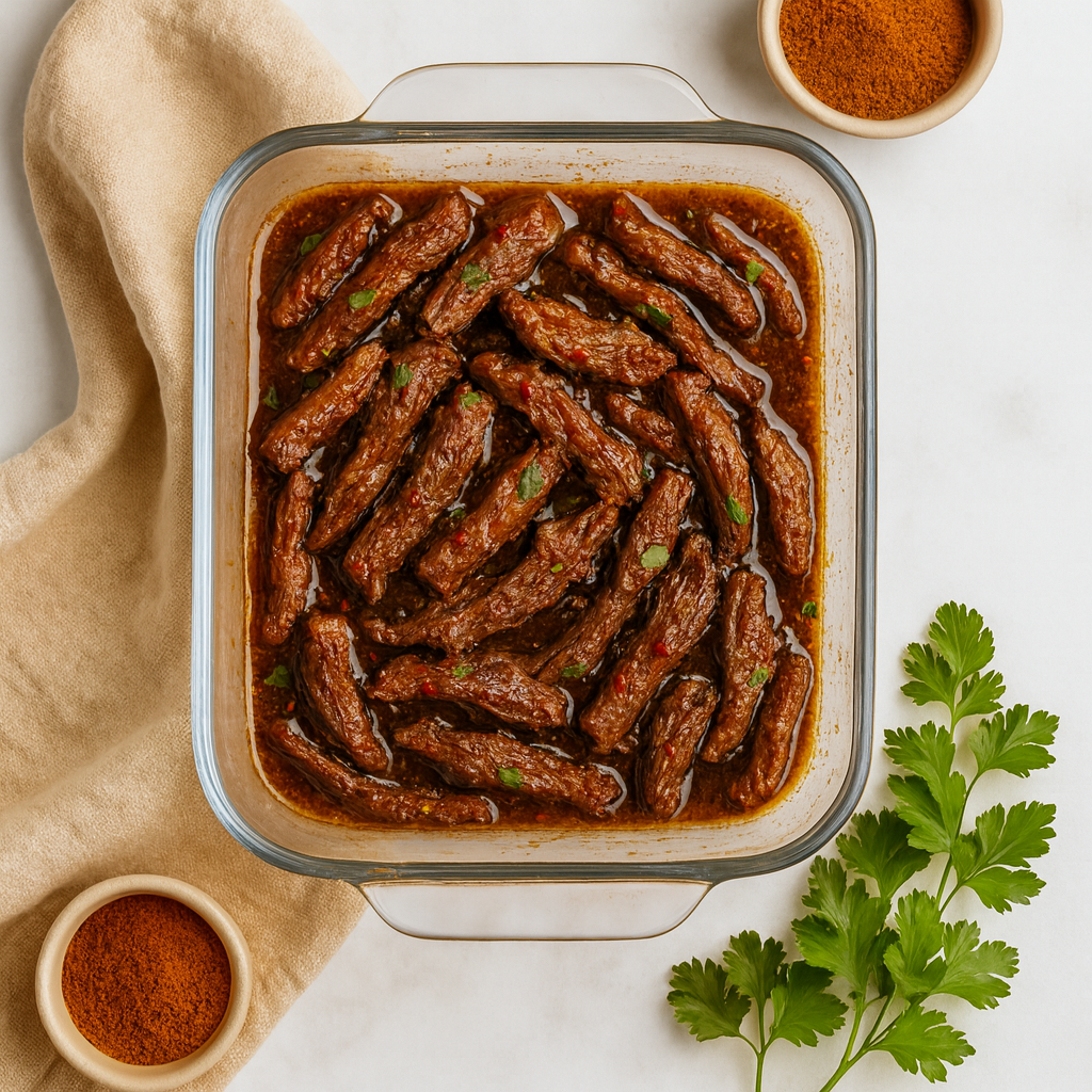 Emincé de boeuf aux épices et purée de patate douce
