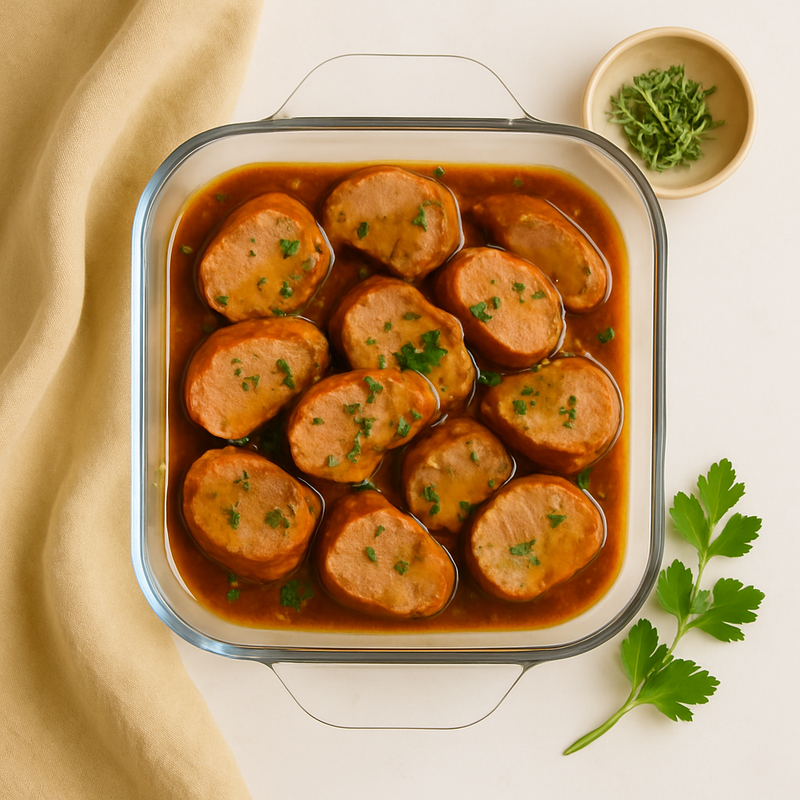 Filet mignon, sauce au vin rouge et pommes de terre grenaille