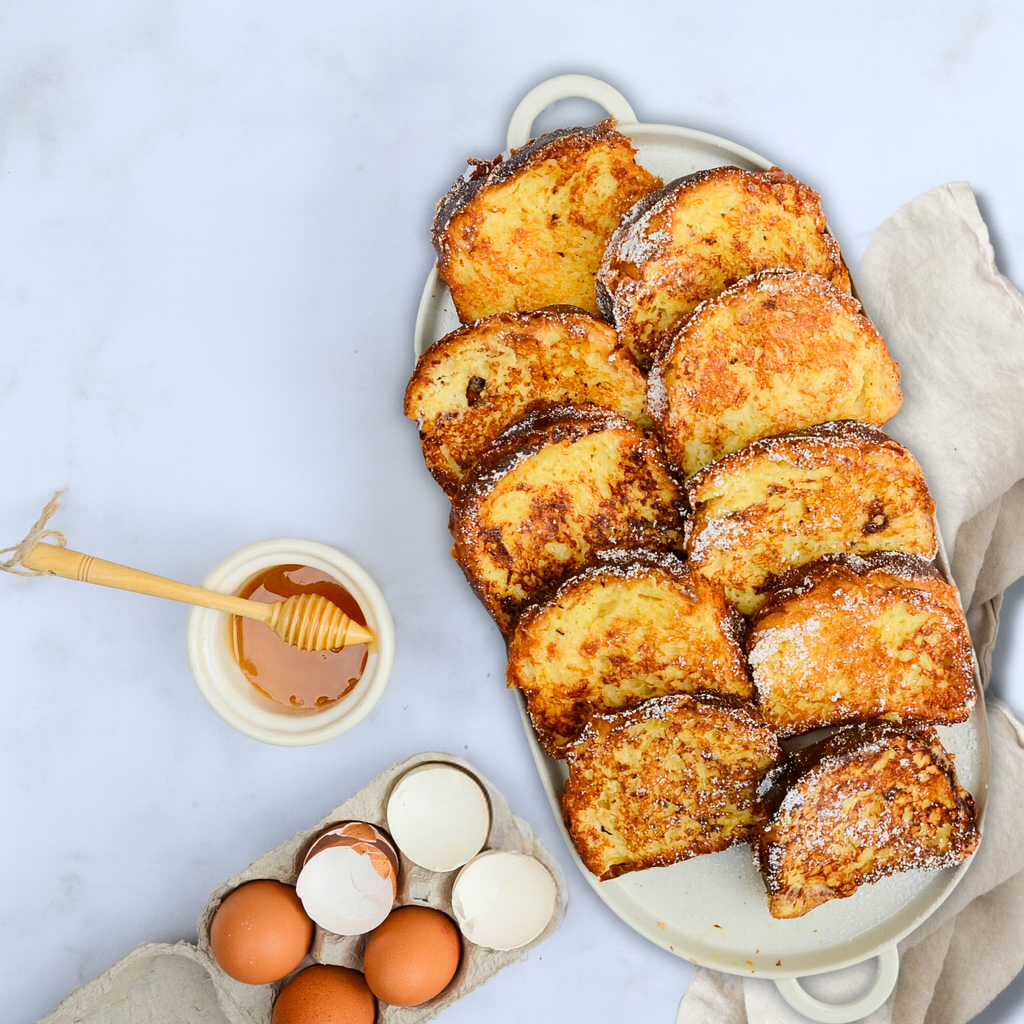 Brioche perdue au miel et à la fleur d'oranger