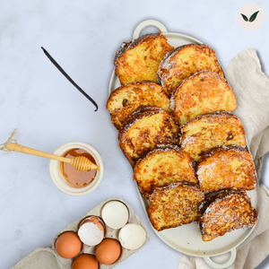 Brioche perdue au miel, à la fleur d'oranger et à la vanille