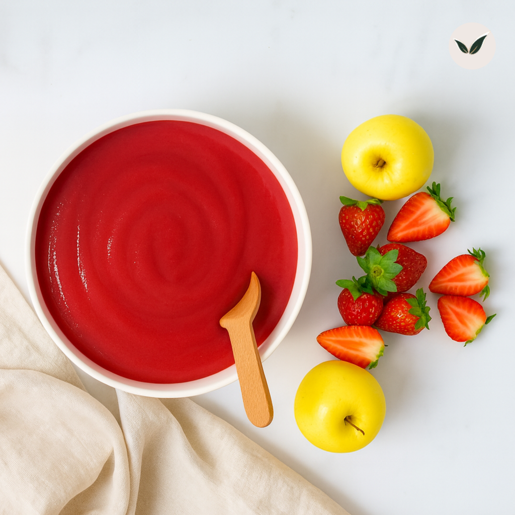 Compote de pommes et de fraises