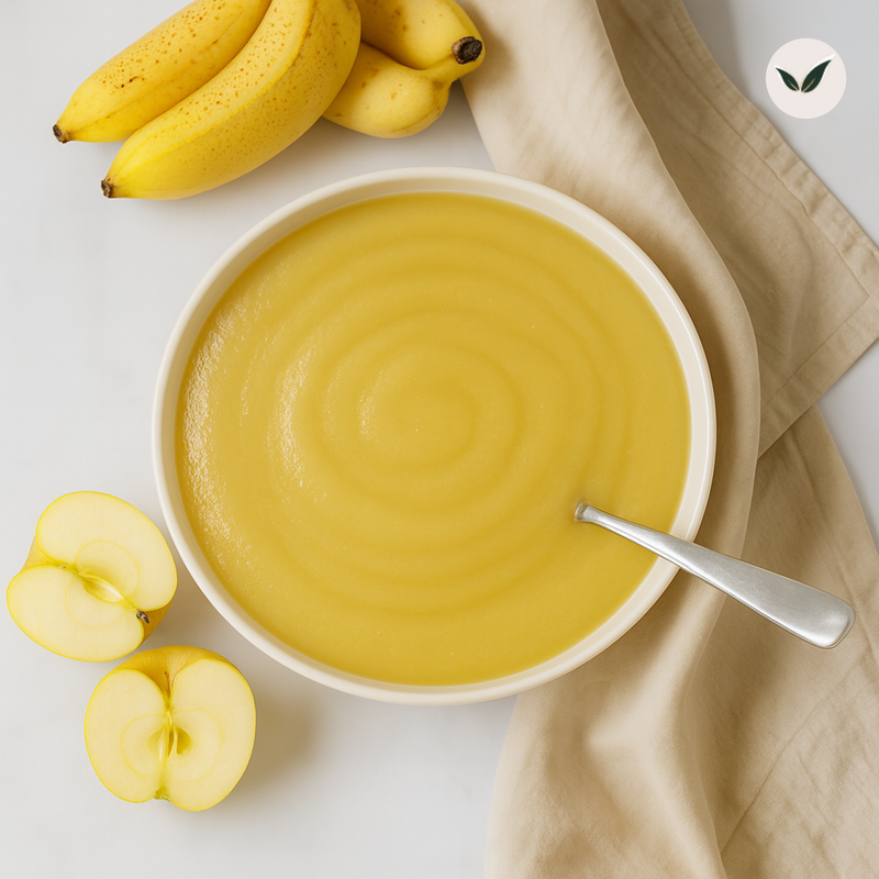 Compote de pommes et de bananes