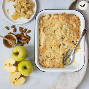 Crumble aux pommes, au miel et aux amandes