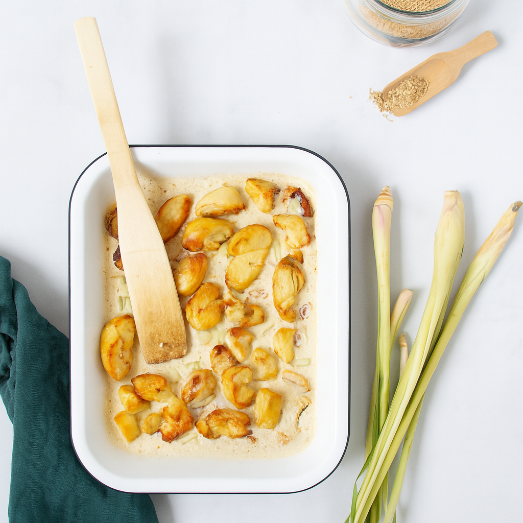 Poulet à la citronnelle et purée de carotte au lait de coco