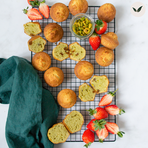 Moelleux aux fraises et pistaches