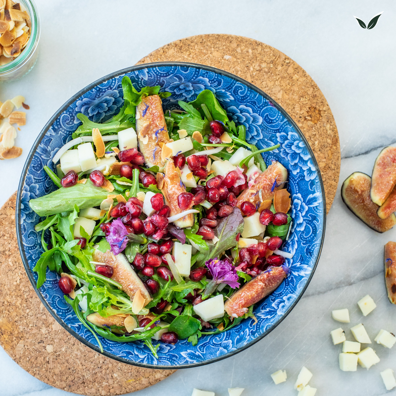 Salade de figues au pecorino, roquette et miel