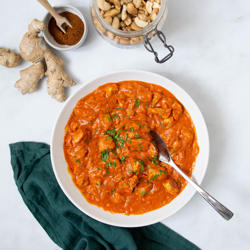 Butter Chicken et riz aux amandes grillées