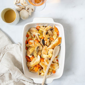 Poulet sauté vallée d'Auge et pommes de terre rissolées
